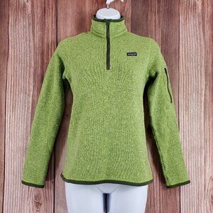Patagonia Womens Size XS Better Sweater 1/4 Zip Pullover Green 25616